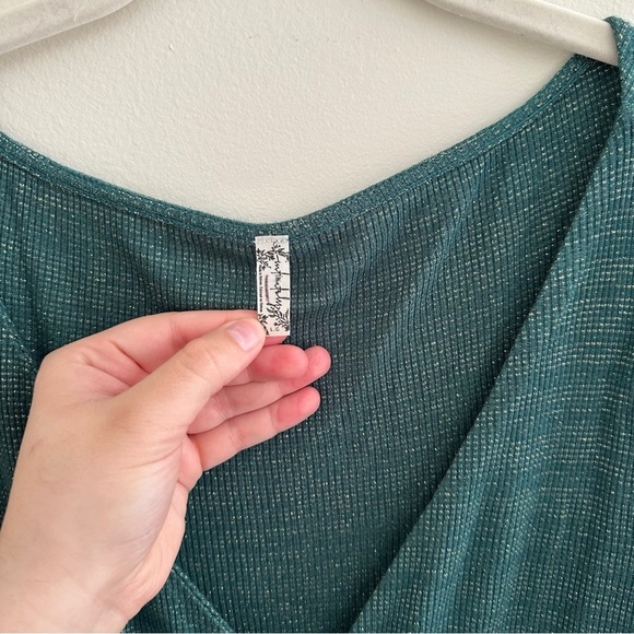 Free People Intimately “Say When” Long Sleeve Top In Forest Green Size Large - Picture 9 of 11